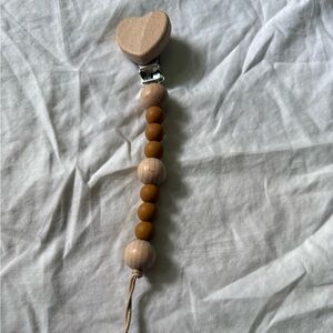 Wooden Beaded Pacifier Clip